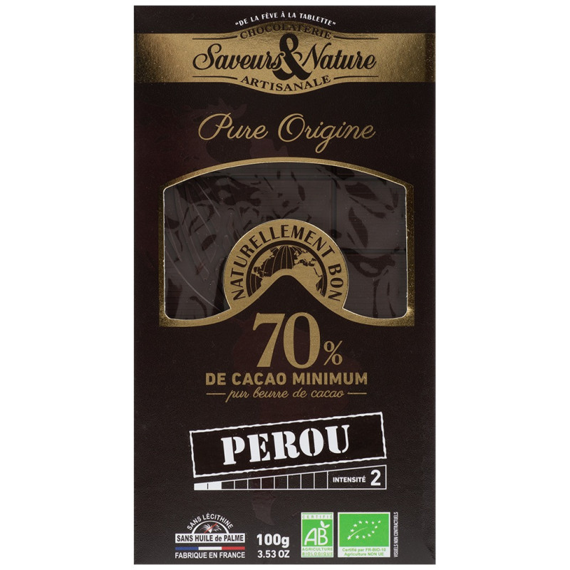 TAB CHOC NOIR 70% PEROU