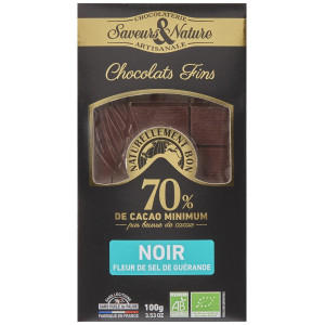 TABL CHOC NOIR 70% FLEUR SEL