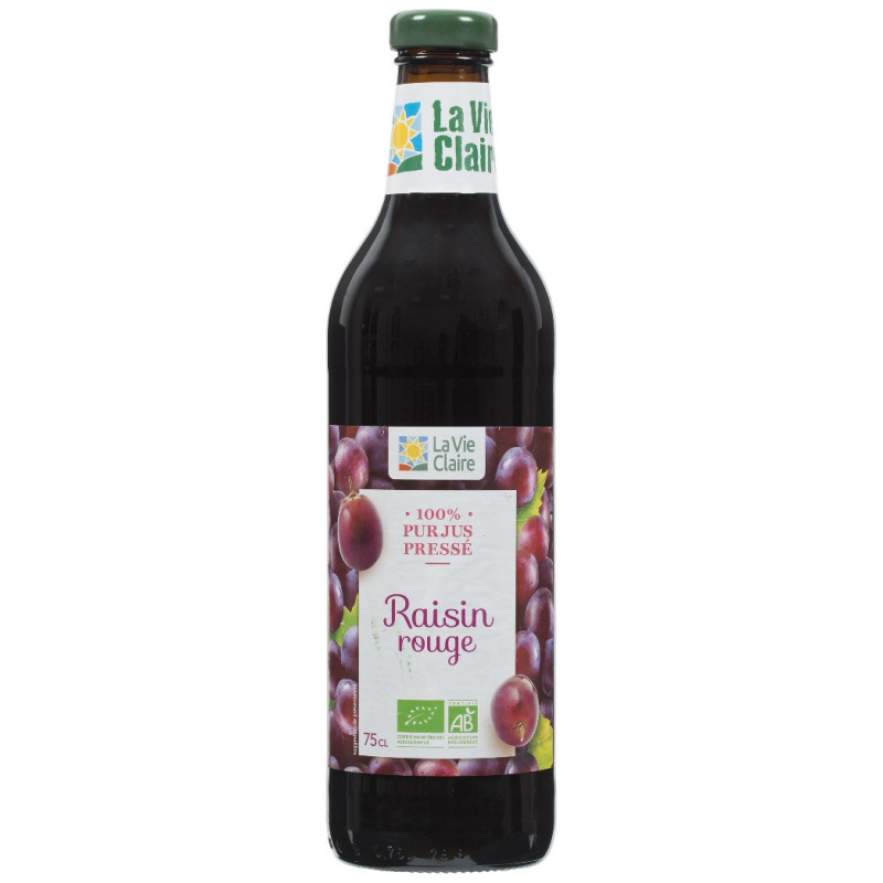 100% pur jus de raisin rouge stérilisé