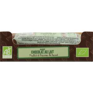 Barre au praliné croustillant enrobée de chocolat au lait