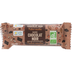 Barre praliné noisette enrobée de chocolat noir