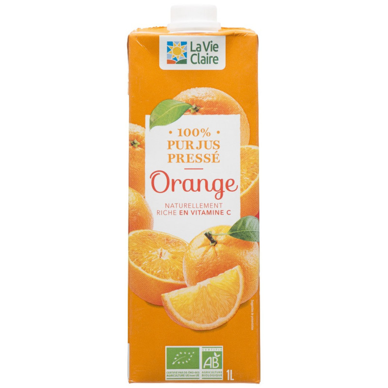 100% pur jus pressé d'orange.