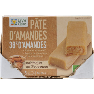 Pâte d'amandes en barres 38% amandes.