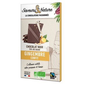 TAB CHOC NOIR 70% GING 80G