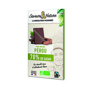 TAB CHOC NOIR 70% PEROU 80G