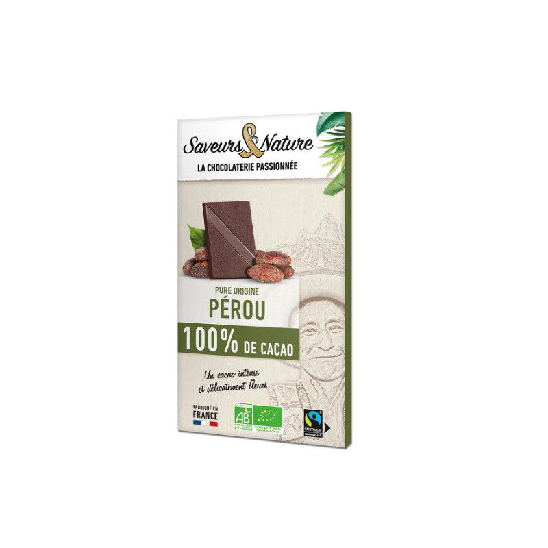 TAB CHOC NOIR 100% PEROU 80G