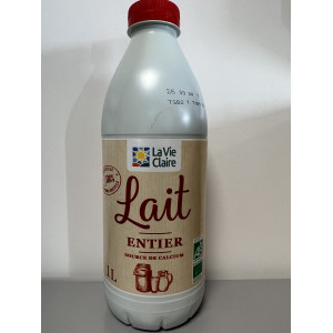 LAIT ENTIER BOUTEILLE 1L