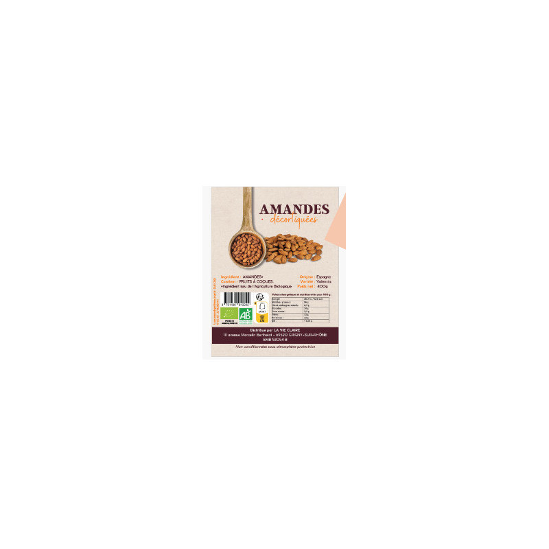 AMANDES DECORTIQUEES 400G