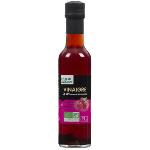 Vinaigre de vin aromatisé à la framboise bio, non pasteurisé.