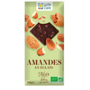 TAB CHOC NOIR 66% AMANDES