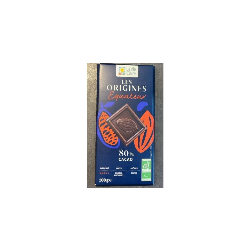 TAB CHOC NOIR 80% EQUATEUR