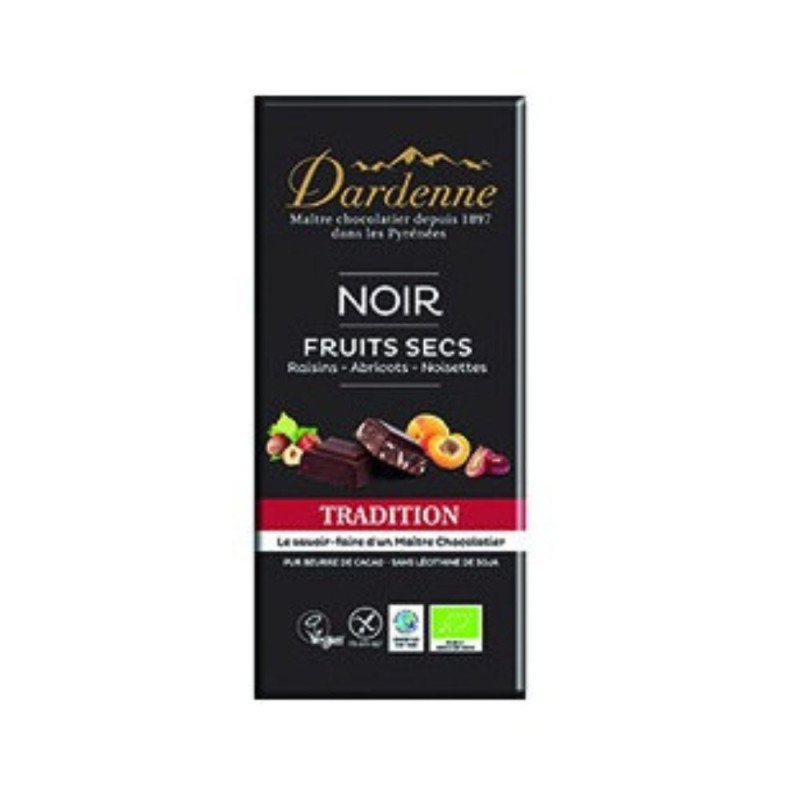 TAB NOIR FRUITS SECS 120G