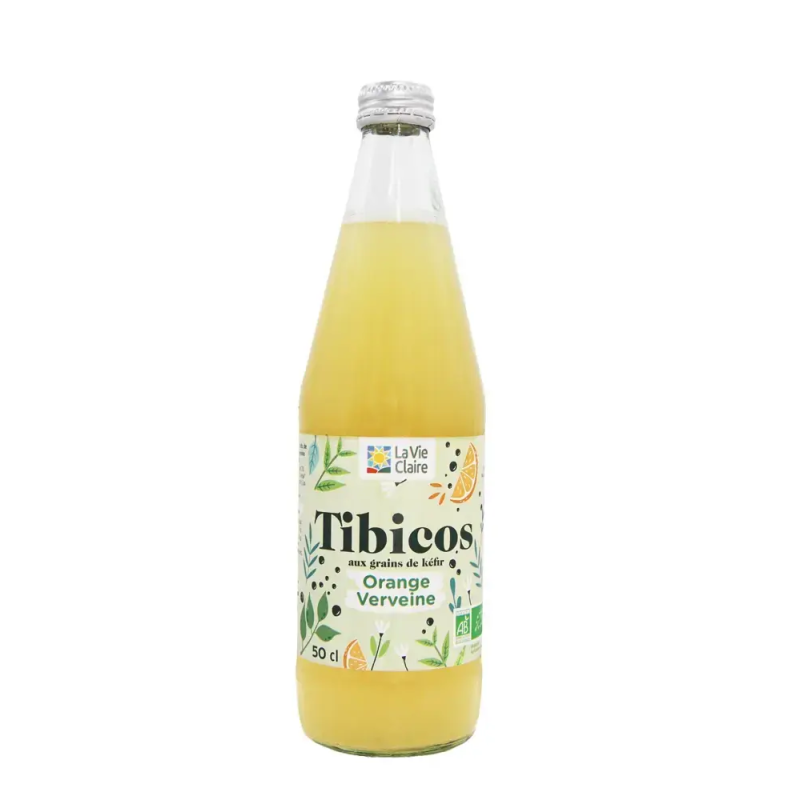 Tibicos aux grains de kéfir orange verveine