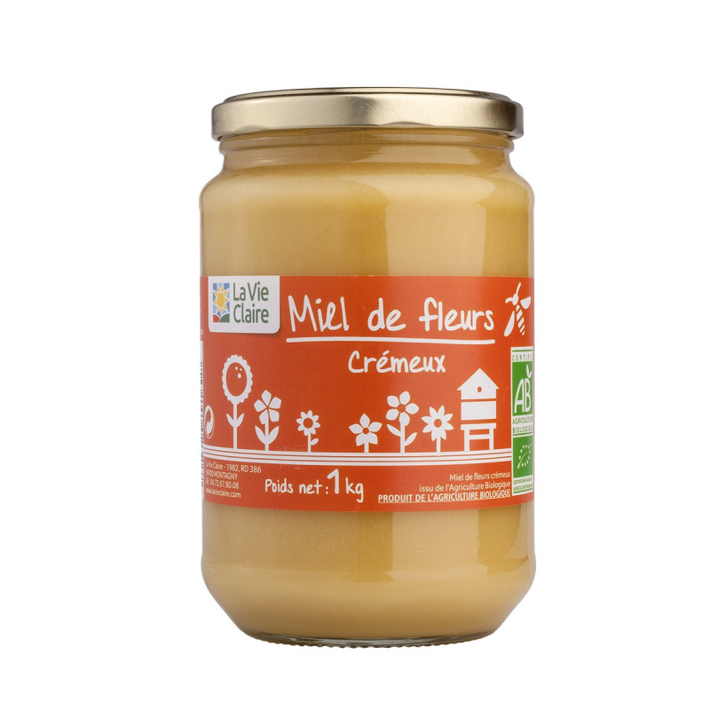 MIEL FLEUR CREMEUX 1KG VERRE