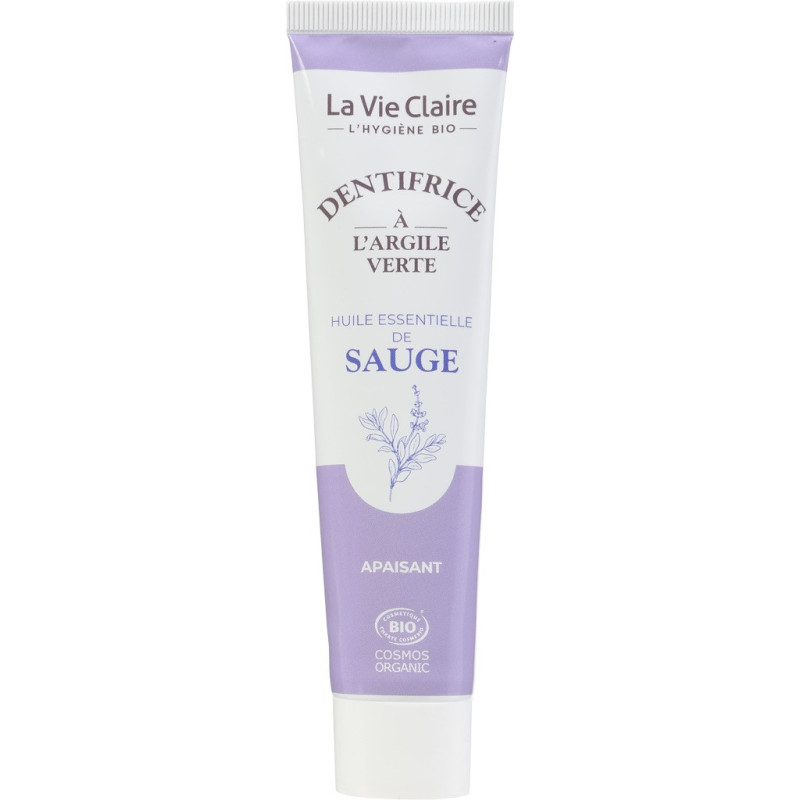 Dentifrice à l'argile verte, huile essentielle de sauge APAISANT