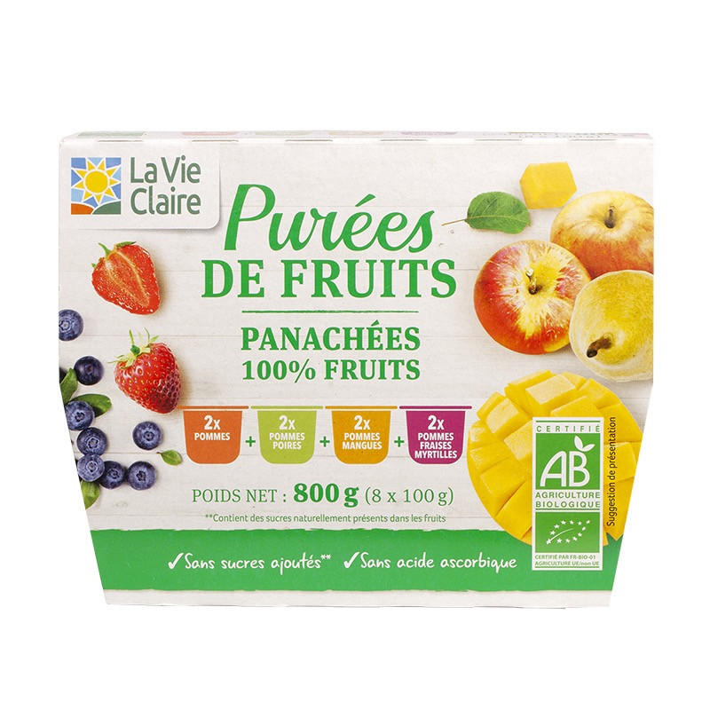 Panaché de purées de fruits en coupelles Panaché de purées de fruits en coupelles