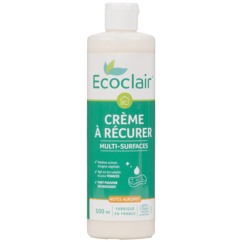 Crème à récurer Ecoclair, multisurfaces, notes agrumes.