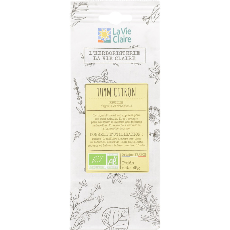 Thym citron, feuilles Thymus citriodorus.