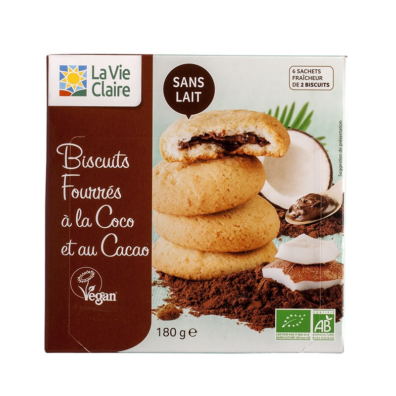 BISCUI FOURRE COCO CACAO VEGAN BISCUI FOURRE COCO CACAO VEGAN