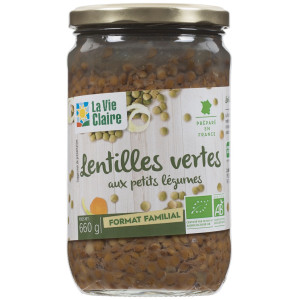 Lentilles vertes aux petits légumes, format familial.