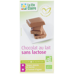 Tablette chocolat au lait sans lactose bio