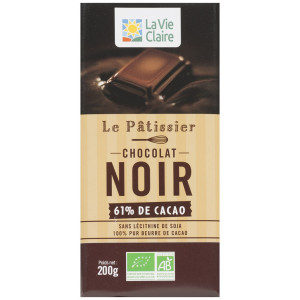 Chocolat noir pâtissier, 61% de cacao