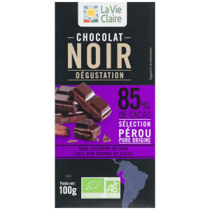 Chocolat noir dégustation 85%