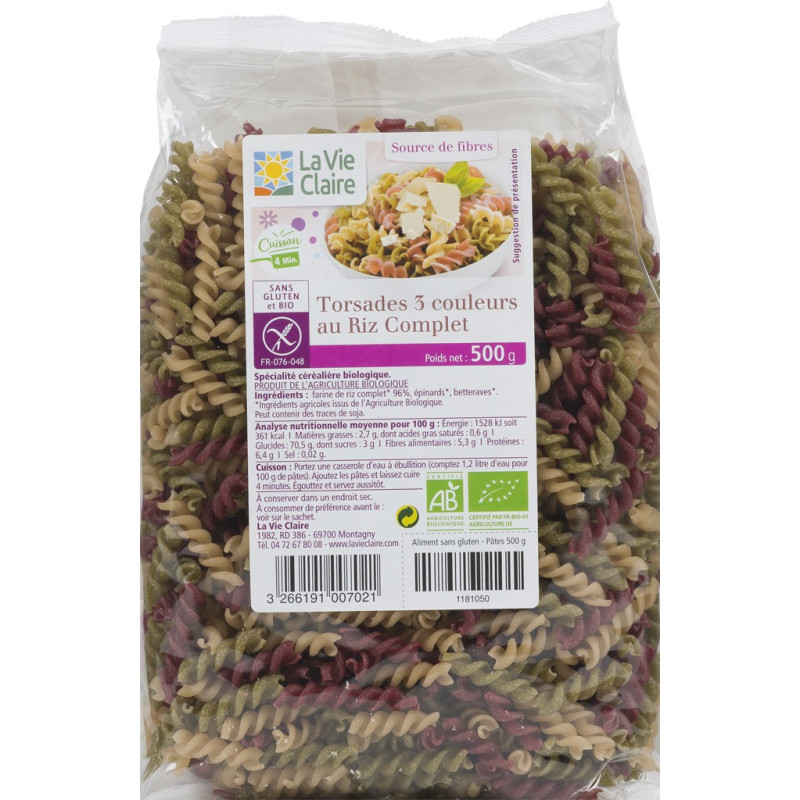 Torsades 3 couleurs au riz complet