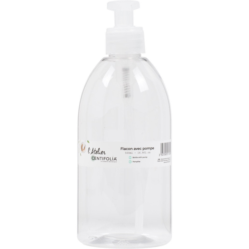 FLACON 500ML TRANSPARENT POMPE