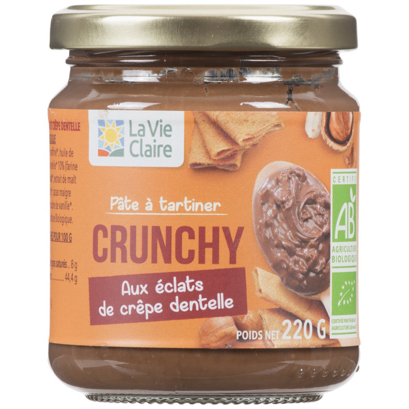 Pâte à tartiner crunchy, aux éclats de crêpe dentelle